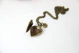 Heart Locket Pendant Necklace, Love Necklace, Keepsake Photo Frame Charm, Personalized Customized Jewelry Gift, L009