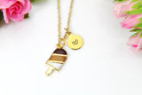 Ice Cream Necklace, Gold Ice Cream Charm, Food Charm, Foodie Gift, Brown Ice Cream Charm, Dainty, Girlfriend Gift,Personalized Gift, N1045