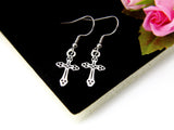 Cross Earrings, Silver Cross Charm, Cross Jewelry, N1083