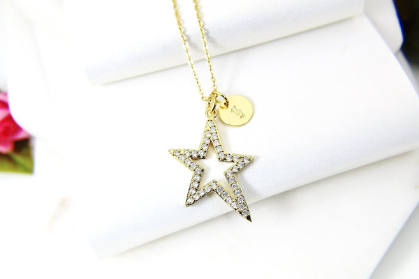 Gold North Star Necklace, Personalized Gift, G004