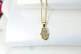 Hamsa Necklace, Gold Hamsa Hand Necklace, CZ Diamond Gift, Sister Gift, Dainty Necklace, Delicate Minimal, Girl Gift, Woman Gift, G025