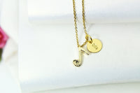 Music Necklace, Gold Music Melody Charm, Music Gift, Dainty Necklace, Delicate Minimal, Personalized Gift, G034