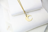 Crescent Necklace, Gold Moon Necklace, Celestial Jewelry, Dainty Necklace, Delicate, Mothers Day Gift, Best Friend Gift, Sister Gift, G075