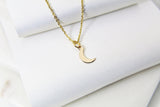 Moon Necklace, TINY Gold Crescent Necklace, Celestial Jewelry, Dainty Necklace, Delicate, Mothers Day Gift, Best Friend Sister Gift, G076