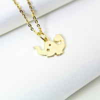 TINY Cute Gold Dinosaur Necklace, Dainty Necklace, N4977