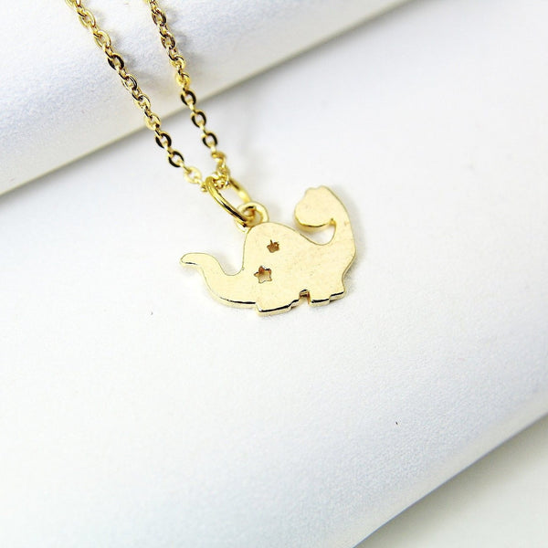 TINY Cute Gold Dinosaur Necklace, Dainty Necklace, N4977