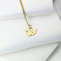 TINY Cute Gold Dinosaur Necklace, Dainty Necklace, N4977