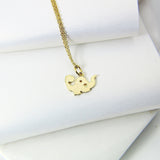 TINY Cute Gold Dinosaur Necklace, Dainty Necklace, N4977