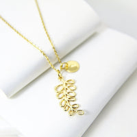 Leaf Necklace, Gold Leaf Necklace, Branch Charm, Dainty Necklace, Personalized Gift, Best Friend Gift, Girlfriend Gift, Sister Gift, G152