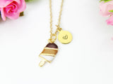 Ice Cream Necklace, Gold Ice Cream Charm, Food Charm, Foodie Gift, Brown Ice Cream Charm, Dainty, Girlfriend Gift,Personalized Gift, N1045