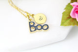 Boo Necklace, Black Boo Charm, Halloween Charm, Halloween Gift, Girlfriend Gift, Personalized Gift, Best Friend Gift, Sister Gift, G158