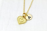 Gold Heart Necklace, Love Heart Charm, Love Charm, Romantic Gift, Girlfriend Gift, Personalized Gift, Christmas Gift, New Year Gift, N338