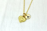 Gold Heart Necklace, Love Heart Charm, Love Charm, Romantic Gift, Girlfriend Gift, Personalized Gift, Christmas Gift, New Year Gift, N338