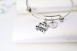 Cheerleader Charm Bangle, Cheerleader Bracelet, I Heart o Cheer Charm, Cheerleader Charm, Cheer Charm, Cheer Gift, N1105