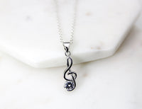 Music Necklace, Platinum Music Note Charm, Music Melody Charm, Dainty Necklace, Best Friend Gift, Girlfriend Gift, Sister Gift, S018