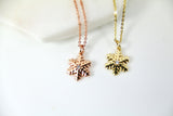 Gold Snowflake Necklace, Gold Rose Gold Snowflake Charm, CZ Diamond Jewelry, Dainty Necklace, Christmas Gift, G185