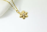 Gold Snowflake Necklace, Gold Snowflake Charm, CZ Diamond Jewelry, Dainty Necklace, Christmas Gift, G186