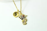Gold Seahorse Necklace, Cute Seahorse Charm, CZ Diamond Jewelry, Dainty Necklace, Personalized Gift, G192