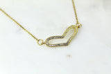 Gold Heart Necklace, Cubic Zirconia Diamond Heart Pendant, CZ Diamond Jewelry, Dainty Delicate Necklace, G187