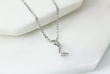 Silver Moon Necklace, Crescent Moon Charm, Half Moon Jewelry, CZ Diamond Jewelry, Dainty Necklace, Personalized Gift, S028