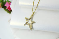 Star Necklace, Gold North Star Necklace, CZ Diamond Charm, Mothers Day Gift, Dainty Necklace, Delicate, Minimal, Sister Gift, G003