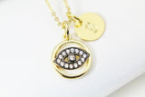 Evil Eye Necklace, Gold Evil Eye Charm, Black Evil Eye Charm, Mothers Day Gift, Dainty Necklace, Delicate, Minimal, Personalized Gift, G010