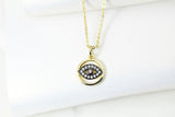 Evil Eye Necklace, Gold Black Evil Eye Necklace, CZ Diamond Gift, Sister Gift, Dainty Necklace, Delicate Minimal, Girl Gift, Woman Gift G026