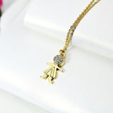 Girl Necklace, Gold Girl Charm, CZ Diamond Jewelry, Sister Gift, Dainty Necklace, Delicate Minimal, Girl Gift, Mom Gift, G032