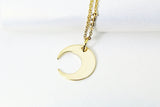 Crescent Necklace, Gold Moon Necklace, Celestial Jewelry, Dainty Necklace, Delicate, Mothers Day Gift, Best Friend Gift, Sister Gift, G075
