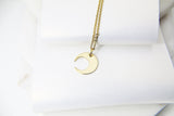 Crescent Necklace, Gold Moon Necklace, Celestial Jewelry, Dainty Necklace, Delicate, Mothers Day Gift, Best Friend Gift, Sister Gift, G075