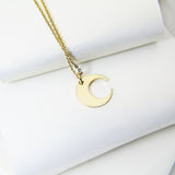 Crescent Necklace, Gold Moon Necklace, Celestial Jewelry, Dainty Necklace, Delicate, Mothers Day Gift, Best Friend Gift, Sister Gift, G075