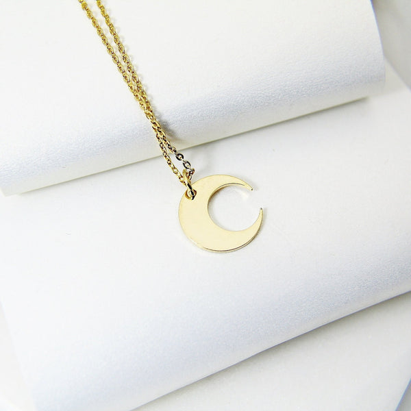 Crescent Necklace, Gold Moon Necklace, Celestial Jewelry, Dainty Necklace, Delicate, Mothers Day Gift, Best Friend Gift, Sister Gift, G075