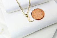 Moon Necklace, TINY Gold Crescent Necklace, Celestial Jewelry, Dainty Necklace, Delicate, Mothers Day Gift, Best Friend Sister Gift, G076