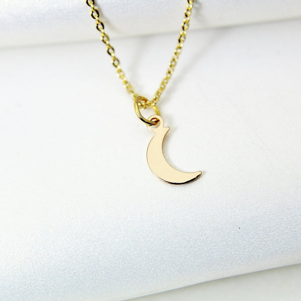 Moon Necklace, TINY Gold Crescent Necklace, Celestial Jewelry, Dainty Necklace, Delicate, Mothers Day Gift, Best Friend Sister Gift, G076