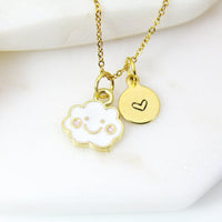 Gold Cute Cloud Charm Necklace, Cute Could Charm, N5774