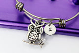 Owl Bracelet, Silver Owl Charm, Bird Charm, Animal Charm, Personalized Gift, N1266