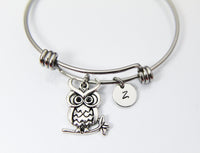 Owl Bracelet, Silver Owl Charm, Bird Charm, Animal Charm, Personalized Gift, N1266