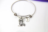 Owl Bracelet, Silver Owl Charm, Bird Charm, Animal Charm, Personalized Gift, N1266