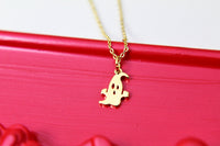 Cute Ghost Necklace, TINY Gold Ghost Necklace, Dainty Necklace, Delicate Jewelry, Daughter Mothers Gift, Sister Gift, Best Friend Gift, G084