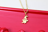 Cute Ghost Necklace, TINY Gold Ghost Necklace, Dainty Necklace, Delicate Jewelry, Daughter Mothers Gift, Sister Gift, Best Friend Gift, G084