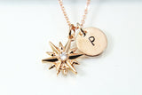 Rose Gold Star Necklace, Star Charm, Snowflake Charm Necklace, Dainty Necklace, Delicate Jewelry, Minimal Necklace, Personalized Gift, RG077
