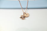 Rose Gold Star Necklace, Star Charm, Snowflake Charm Necklace, Dainty Necklace, Delicate Jewelry, Minimal Necklace, Personalized Gift, RG077