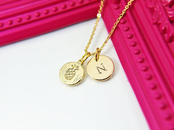 Pineapple Necklace, Gold Pineapple Charm Necklace, Dainty Necklace, Personalized Gift, Best Friend Gift, Girlfriend Gift, Sister Gift, G155
