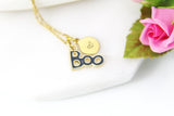 Boo Necklace, Black Boo Charm, Halloween Charm, Halloween Gift, Girlfriend Gift, Personalized Gift, Best Friend Gift, Sister Gift, G158