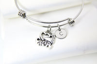 Cheerleader Charm Bangle, Cheerleader Bracelet, I Heart o Cheer Charm, Cheerleader Charm, Cheer Charm, Cheer Gift, N1105