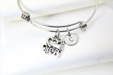 Cheerleader Charm Bangle, Cheerleader Bracelet, I Heart o Cheer Charm, Cheerleader Charm, Cheer Charm, Cheer Gift, N1105