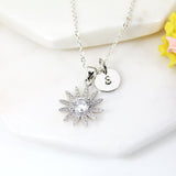 Silver Gold or Rose Gold Daisy Flower Charm Necklace Gift Ideas Personalized Customized Made to Order Jewelry, N5470