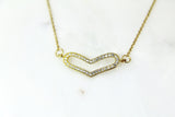 Gold Heart Necklace, Cubic Zirconia Diamond Heart Pendant, CZ Diamond Jewelry, Dainty Delicate Necklace, G187