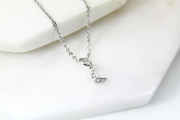 Silver Moon Necklace, Crescent Moon Charm, Half Moon Jewelry, CZ Diamond Jewelry, Dainty Necklace, Personalized Gift, S028