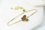 Gold Butterfly Bracelet, Butterfly Pendant, Insect Jewelry, Bridesmaid Gift, Dainty Delicate Bracelet, G205